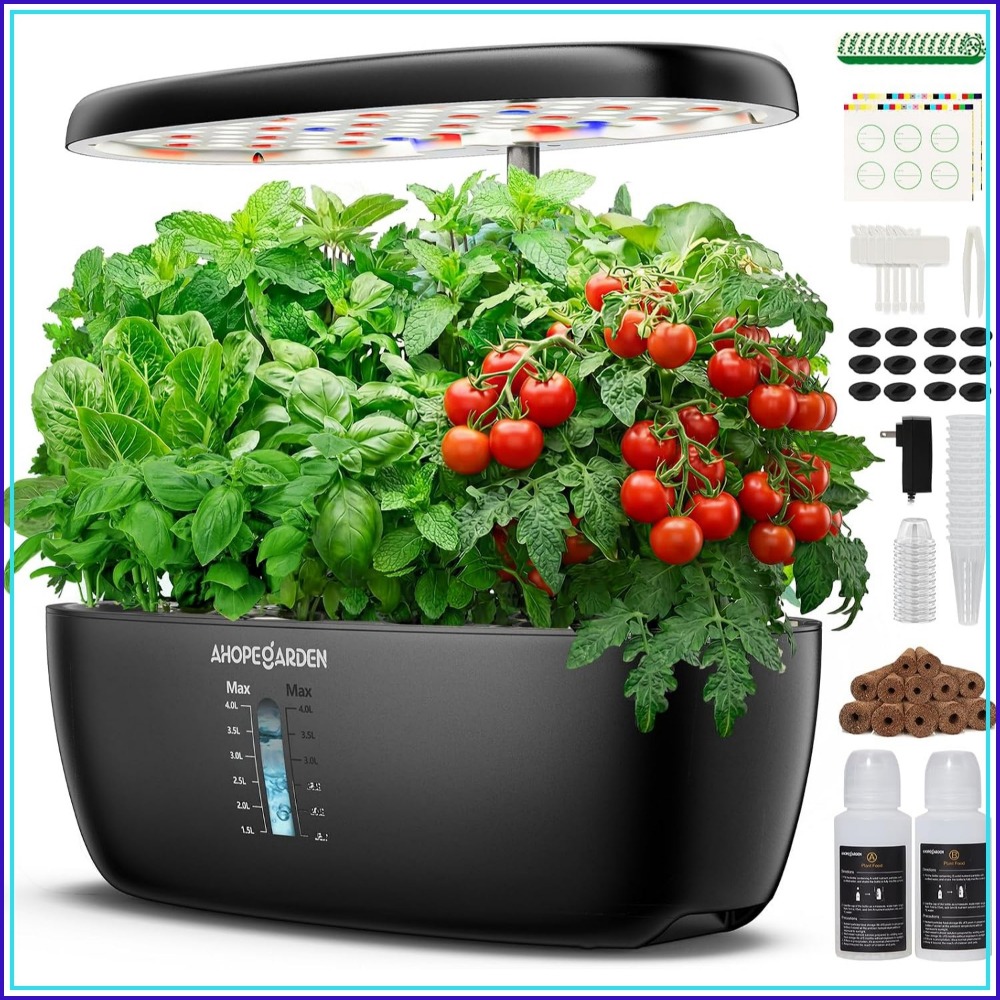 Indoor Garden Kit - 12포드 수경재배 정원(LED 성장등 포함), 실내