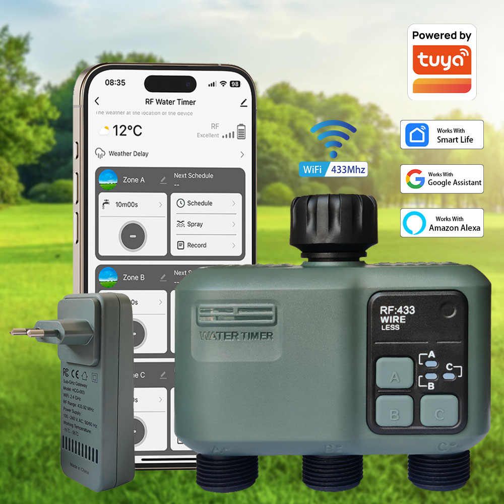 Smart Garden Kit - Tuya Wifi+RF433 3구 워터 타이머 정원용